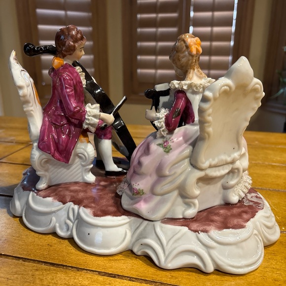 Vintage Dresden style porcelain decoration of Musicians home decor beautiful - Picture 6 of 16